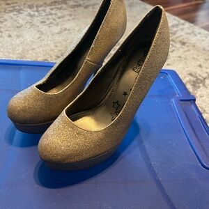 Gold Glitter High Heels